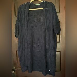 Navy blue knit coverup or cardigan